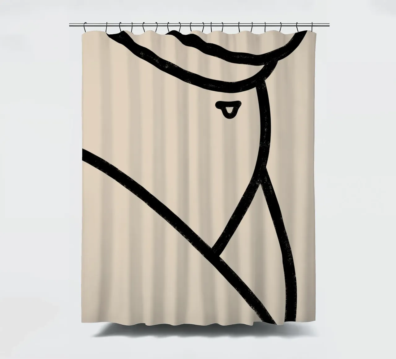 Primo piano astratto di un nudo 03 - Line Art minimalista tenda da doccia da kookiepixel