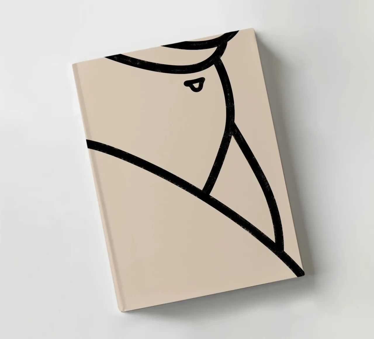 Primo piano astratto di un nudo 03 - Line Art minimalista diario da kookiepixel