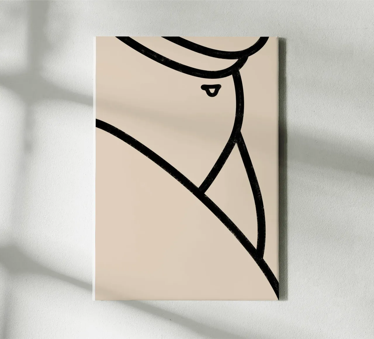 Primo piano astratto di un nudo 03 - Line Art minimalista tela con Cornice a cassetta da kookiepixel