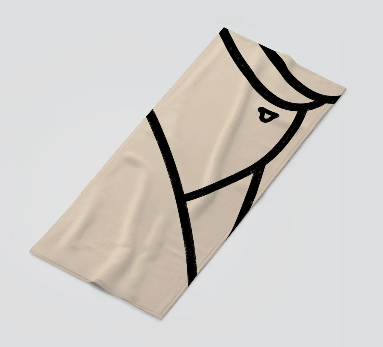 Primo piano astratto di un nudo 03 - Line Art minimalista telo mare da kookiepixel