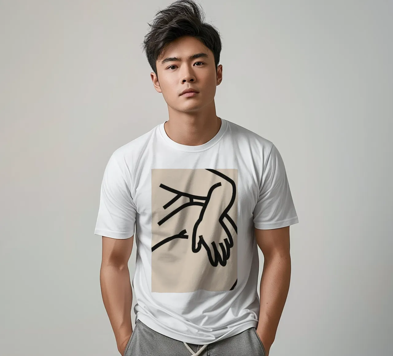 Abstract torso art, minimalist line art, modern abstract dec t-shirt by kookiepixel
