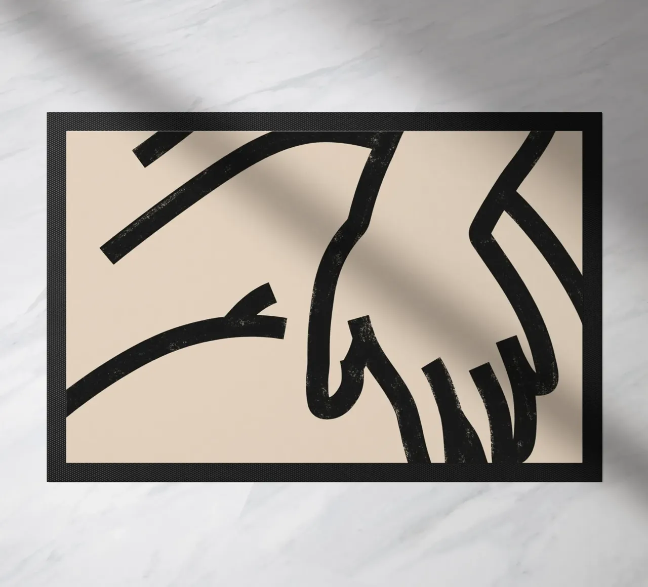Abstract torso art, minimalist line art, modern abstract dec doormat by kookiepixel
