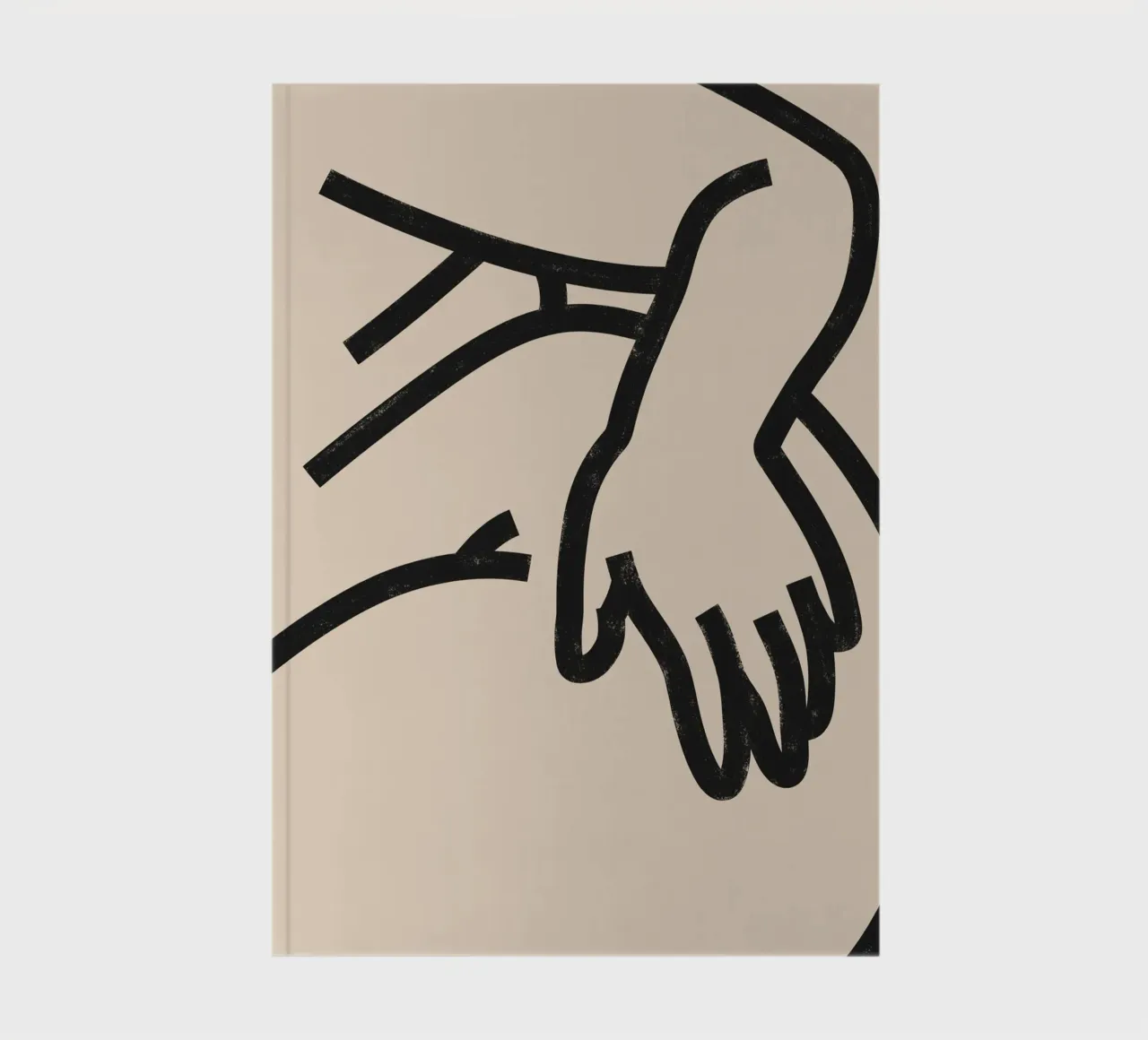 Abstract torso art, minimalist line art, modern abstract dec notebook by kookiepixel