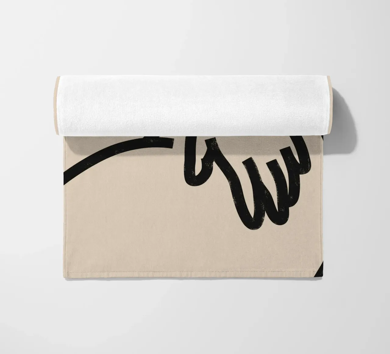 Abstract torso art, minimalist line art, modern abstract dec beach towel by kookiepixel