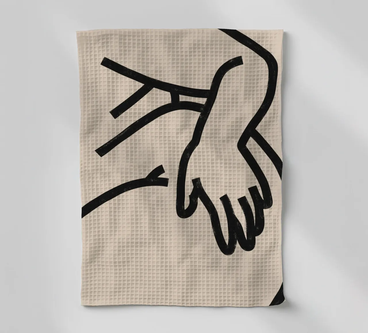Abstract torso art, minimalist line art, modern abstract dec tea towel by kookiepixel