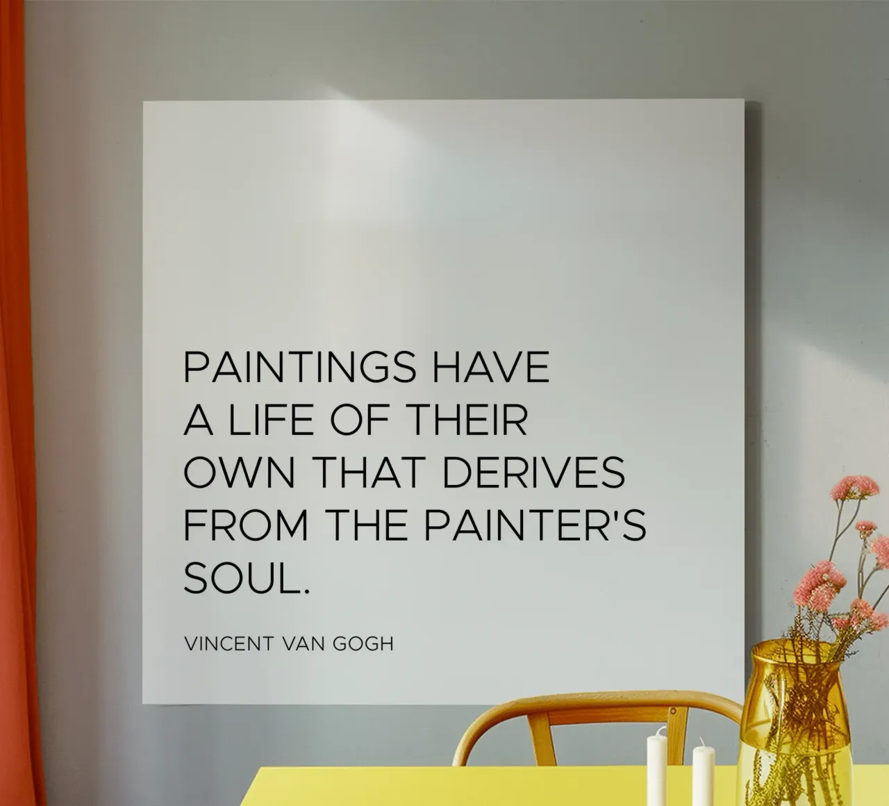Paintings have a life of their own quote canvas with Floater frame by Paigaam Studio