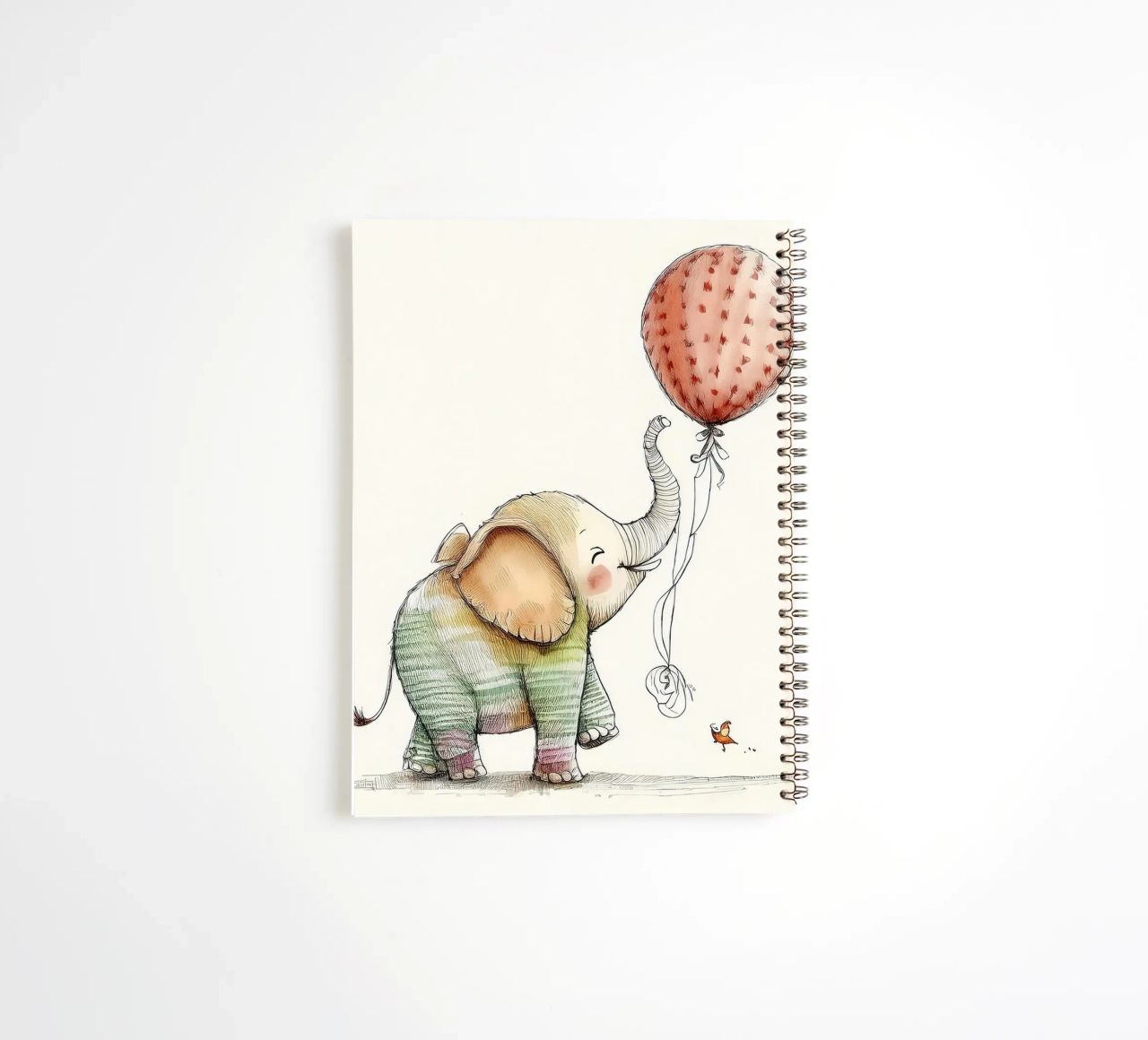 Verspielter Elefant mit Luftballon - Kinderzimmer Kunst Ringbuch von HoneyDesignsByK