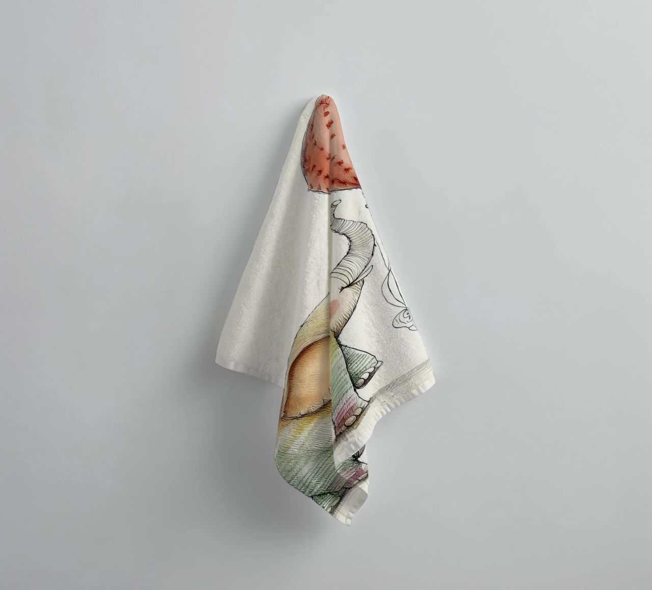 Verspielter Elefant mit Luftballon - Kinderzimmer Kunst Handtuch von HoneyDesignsByK