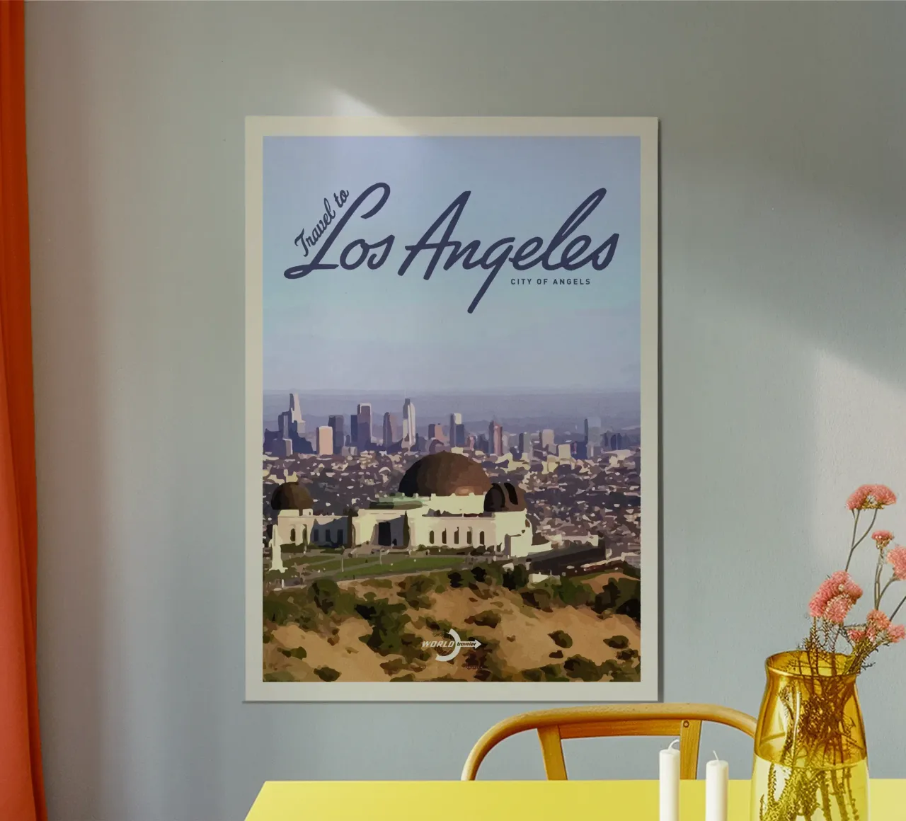 Viaggio a Los Angeles poster con telaio in legno da Mercury Club