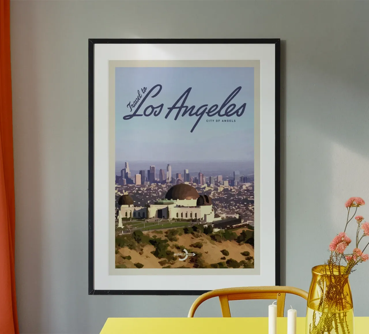 Viaggio a Los Angeles poster con telaio in legno da Mercury Club