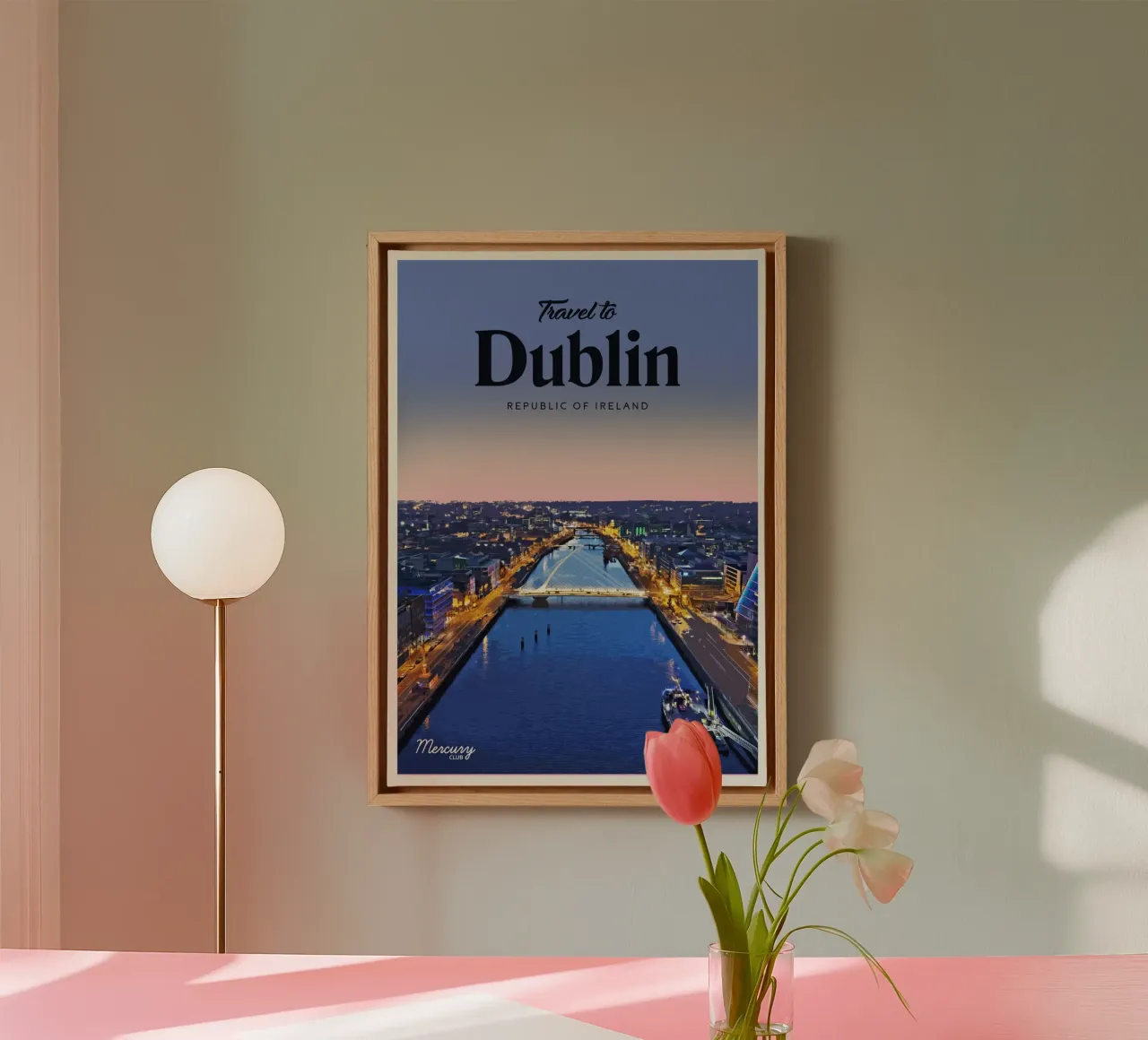 Reizen naar Dublin canvas met Baklijst van Mercury Club