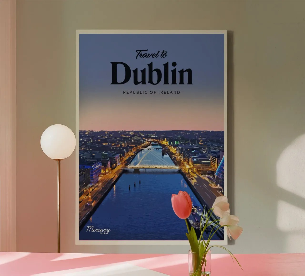 Reizen naar Dublin canvas met Baklijst van Mercury Club