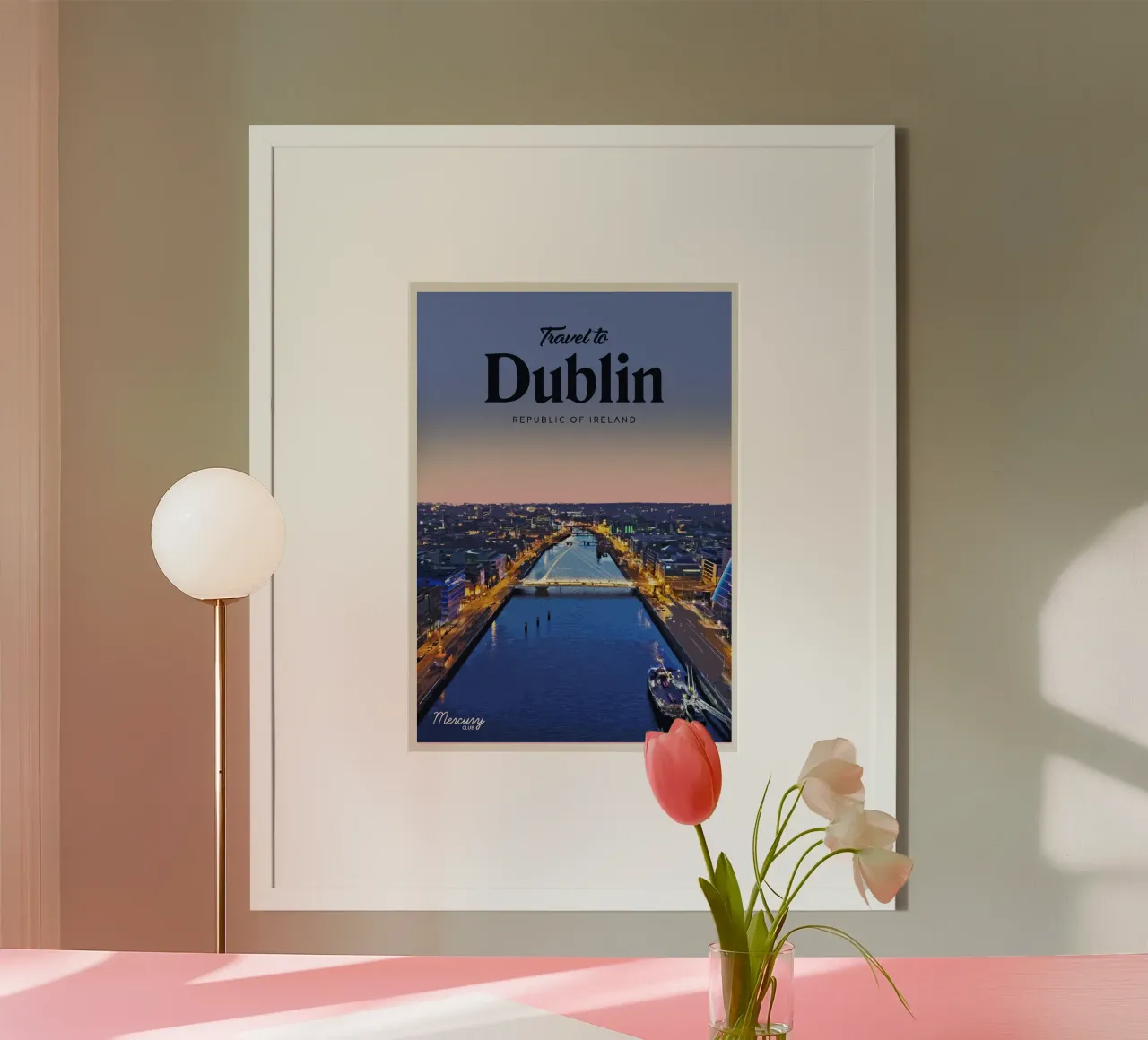 Viaggio a Dublino poster con telaio in plastica da Mercury Club