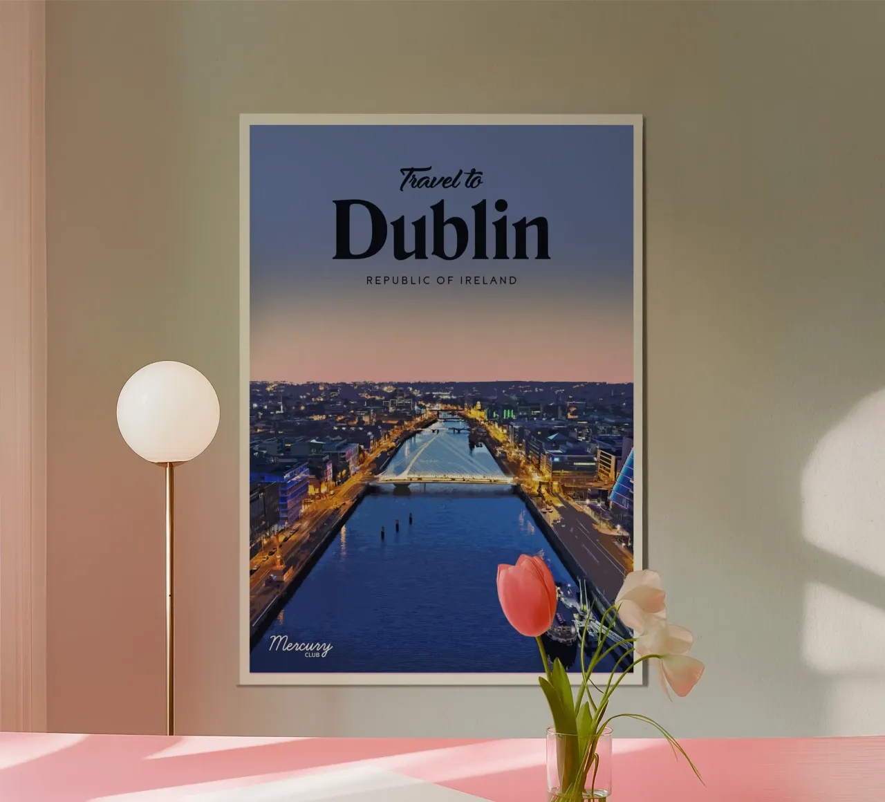 Viaggio a Dublino poster con telaio in plastica da Mercury Club