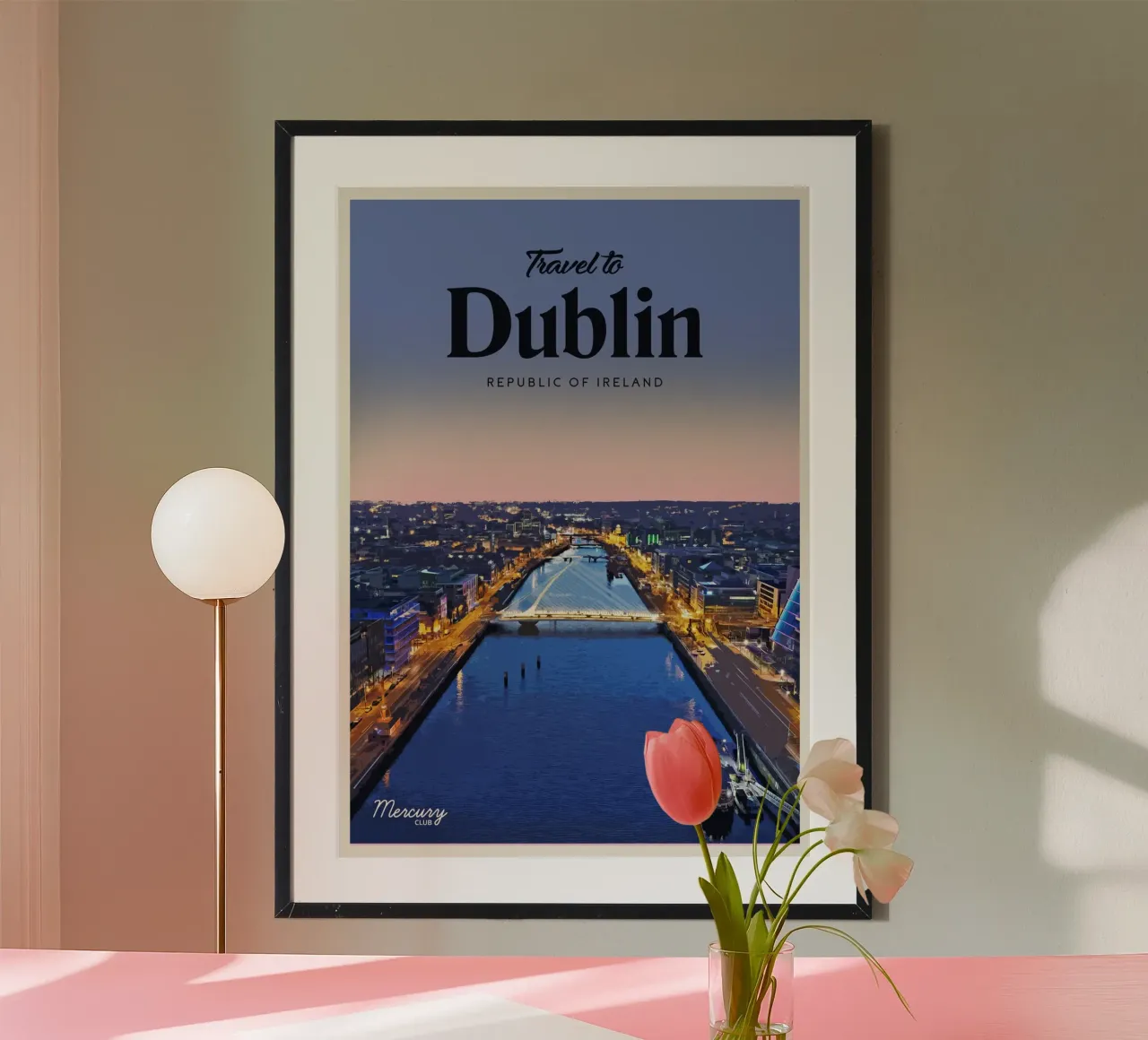 Viaggio a Dublino poster con telaio in plastica da Mercury Club