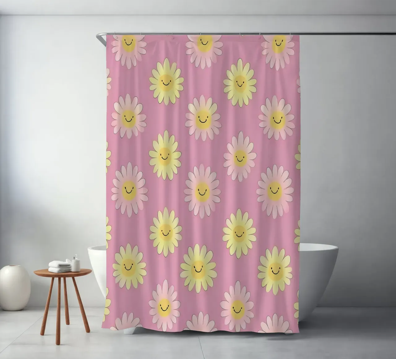 Smiley Flower Pattern - Verspielter Wandkunstdruck Duschvorhang von HoneyDesignsByK