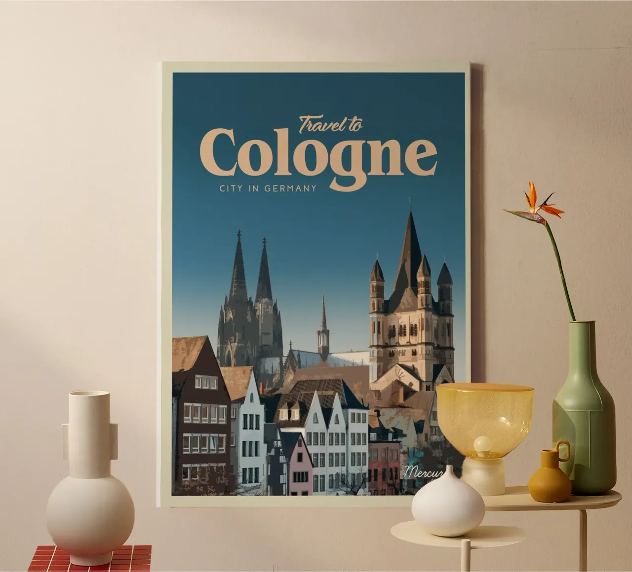 Travel to Cologne canvas by Mercury Club