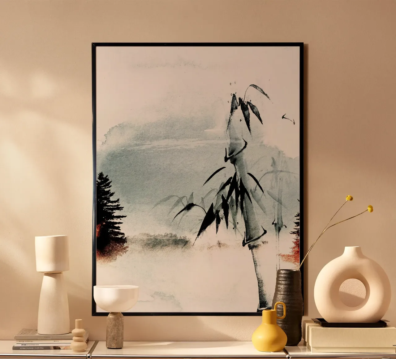 Japan Harmony No 11 poster con telaio in legno da treechild