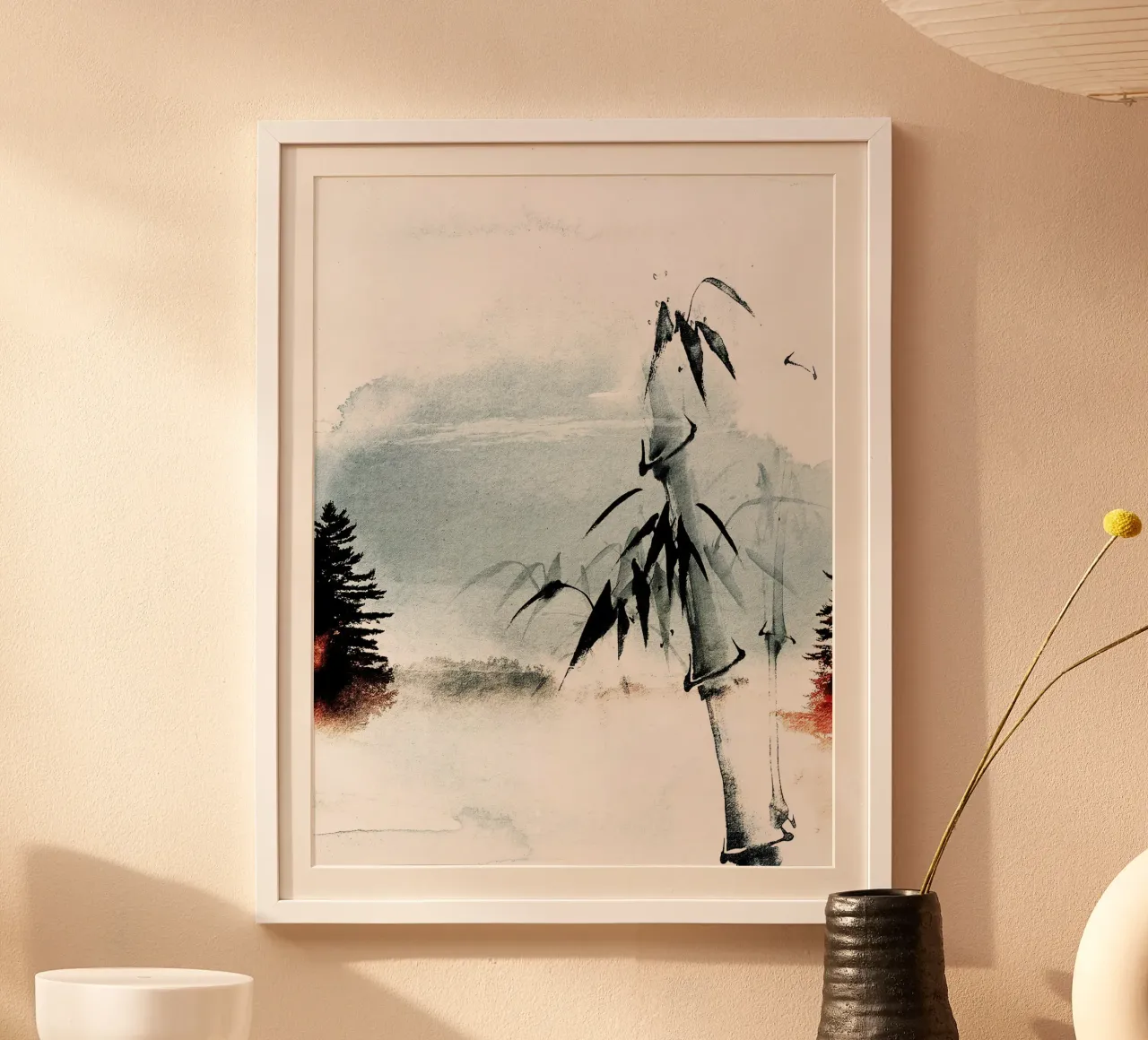Japan Harmony No 11 poster con telaio in legno da treechild