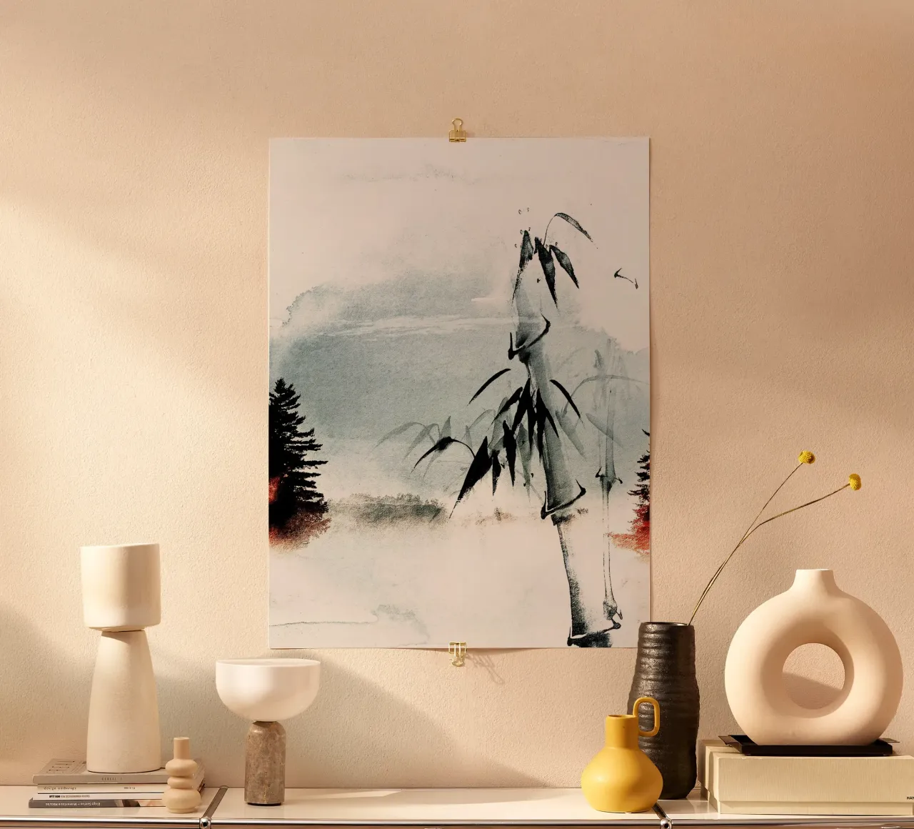 Japan Harmony No 11 poster con telaio in legno da treechild