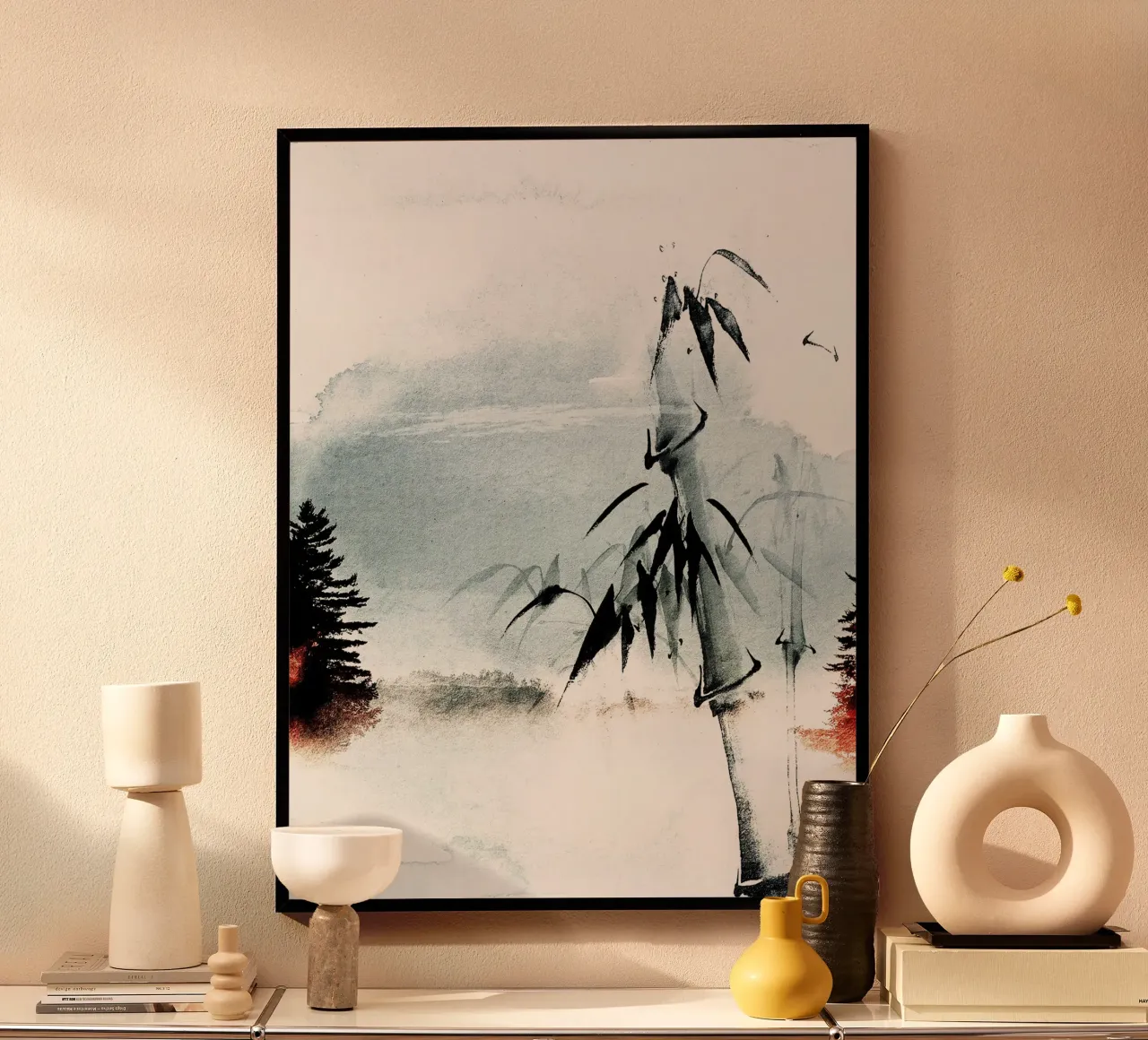 Japan Harmony No 11 poster con telaio in legno da treechild