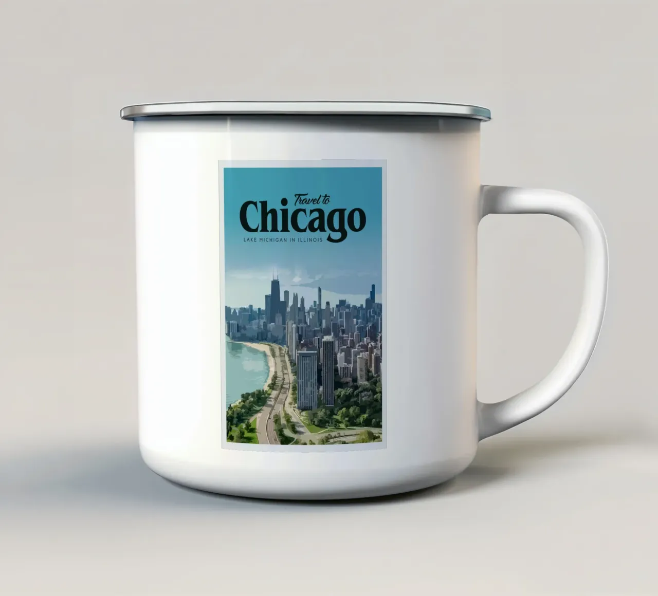 Viaggio a Chicago tazza in smalto da Mercury Club