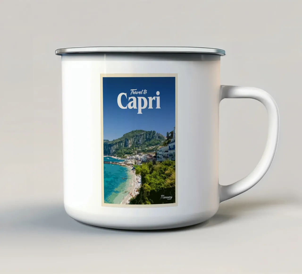 Viaggio a Capri tazza in smalto da Mercury Club
