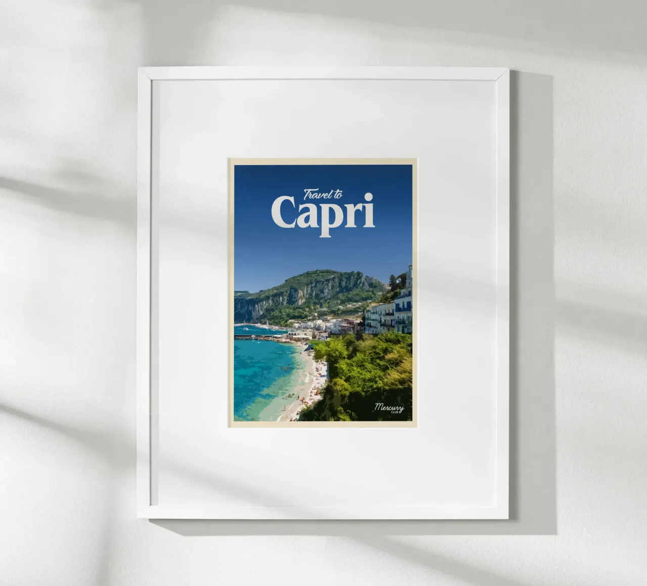 Viaggio a Capri poster con telaio in alluminio da Mercury Club