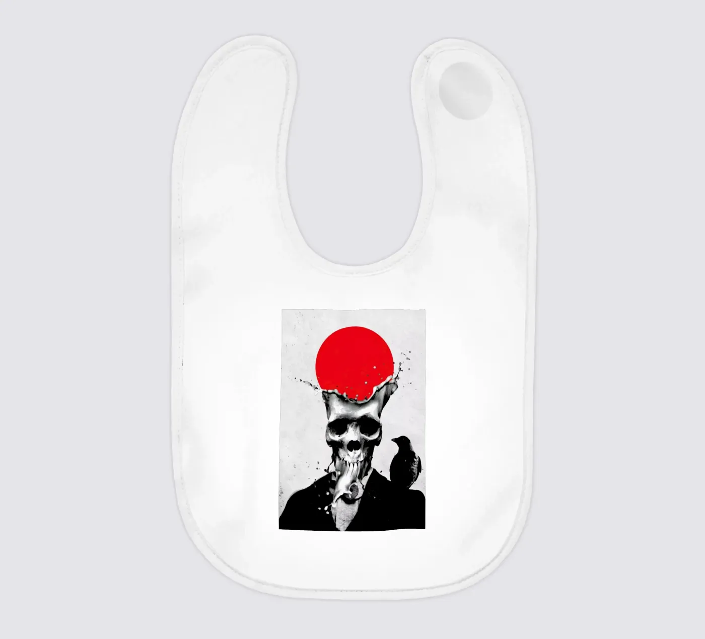 Splash Skull baby bib by Ali Gulec