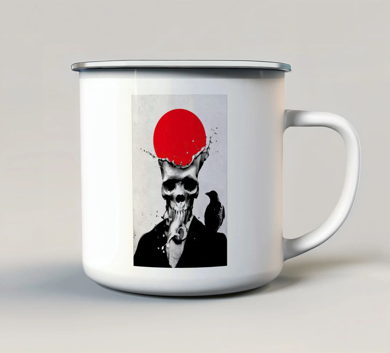 Splash Skull tazza in smalto da Ali Gulec