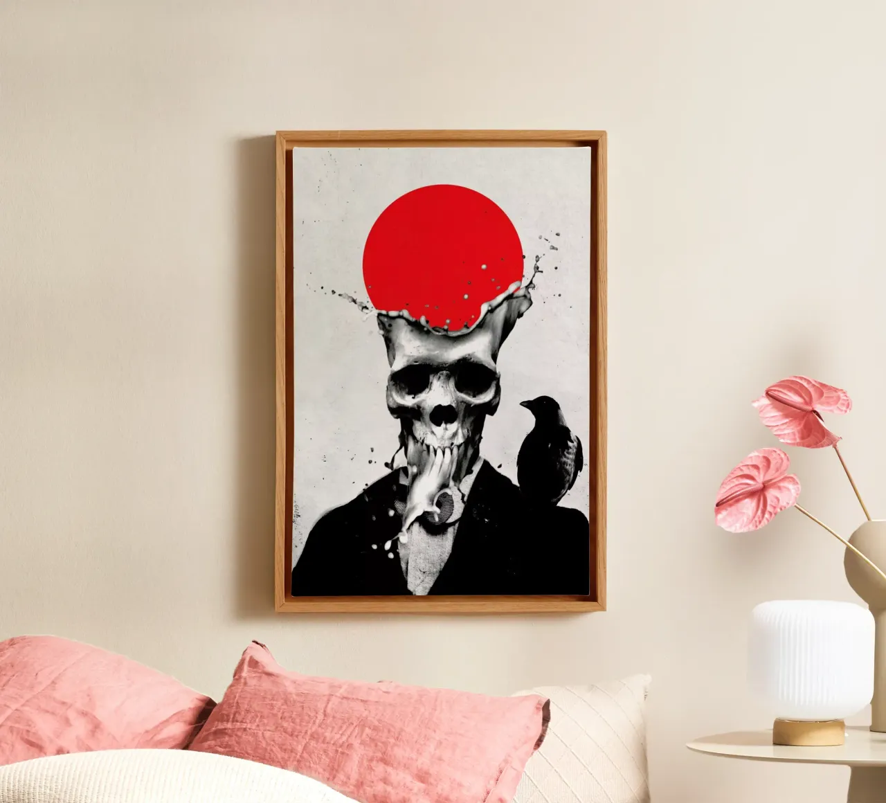 Splash Skull tela con Cornice a cassetta da Ali Gulec