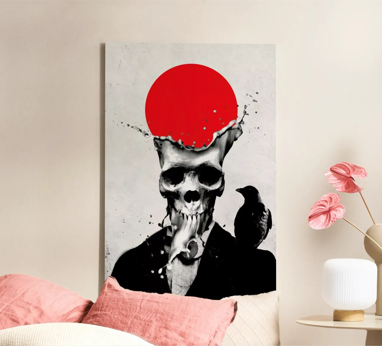 Splash Skull tela con Cornice a cassetta da Ali Gulec