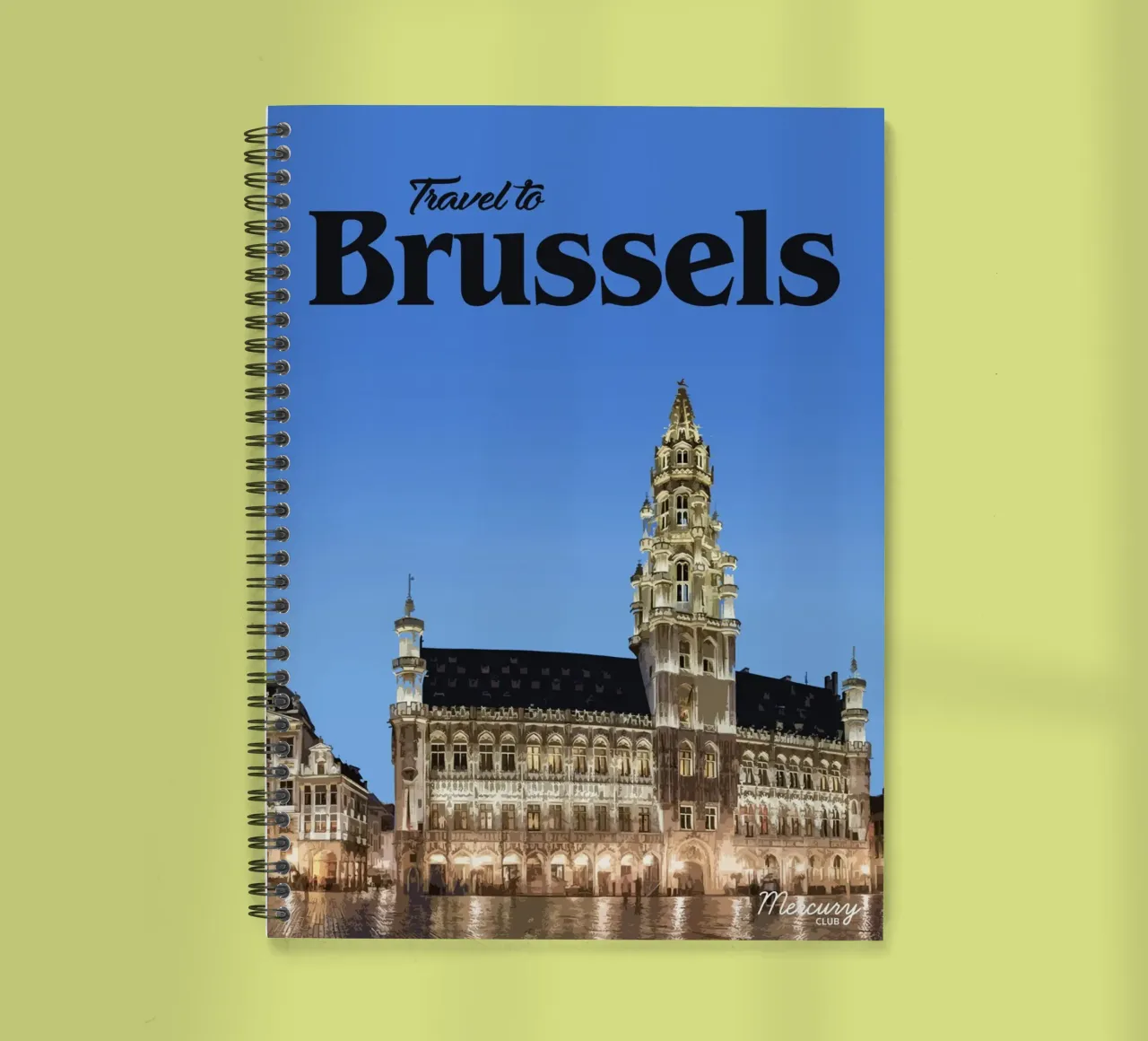 Travel to Brussels spiral notebook by Mercury Club