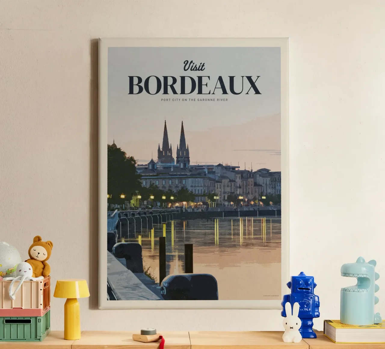 Reizen naar Bordeaux canvas met Baklijst van Mercury Club