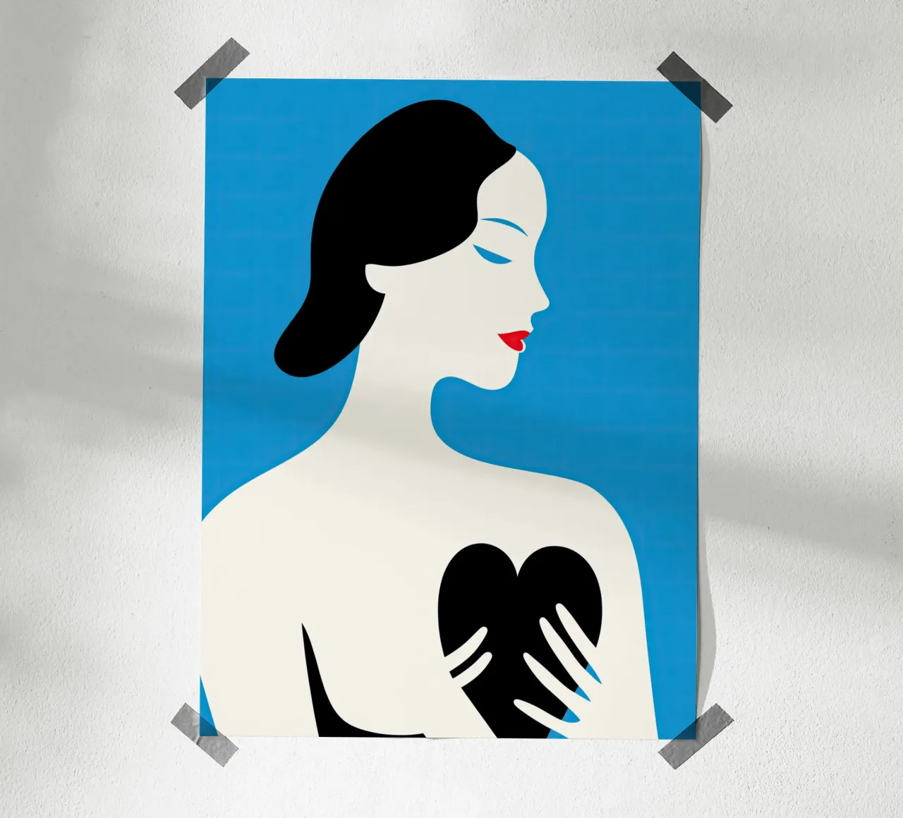 Misterioso ritratto di una donna dal cuore nero poster da Autofocus