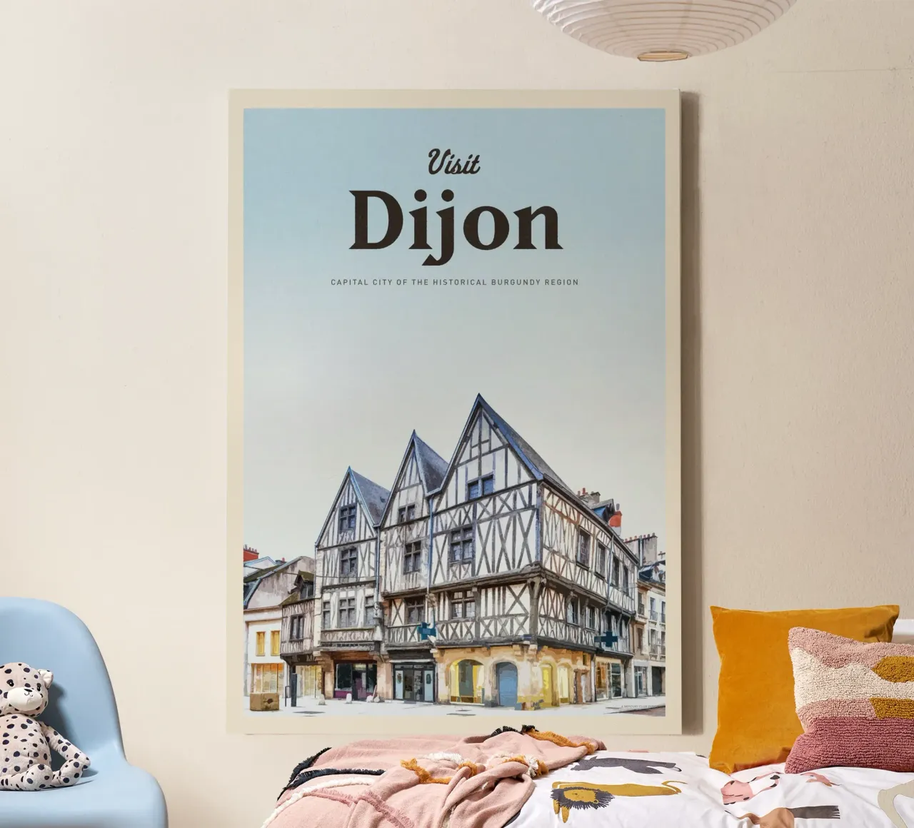 Reizen naar Dijon canvas met Baklijst van Mercury Club