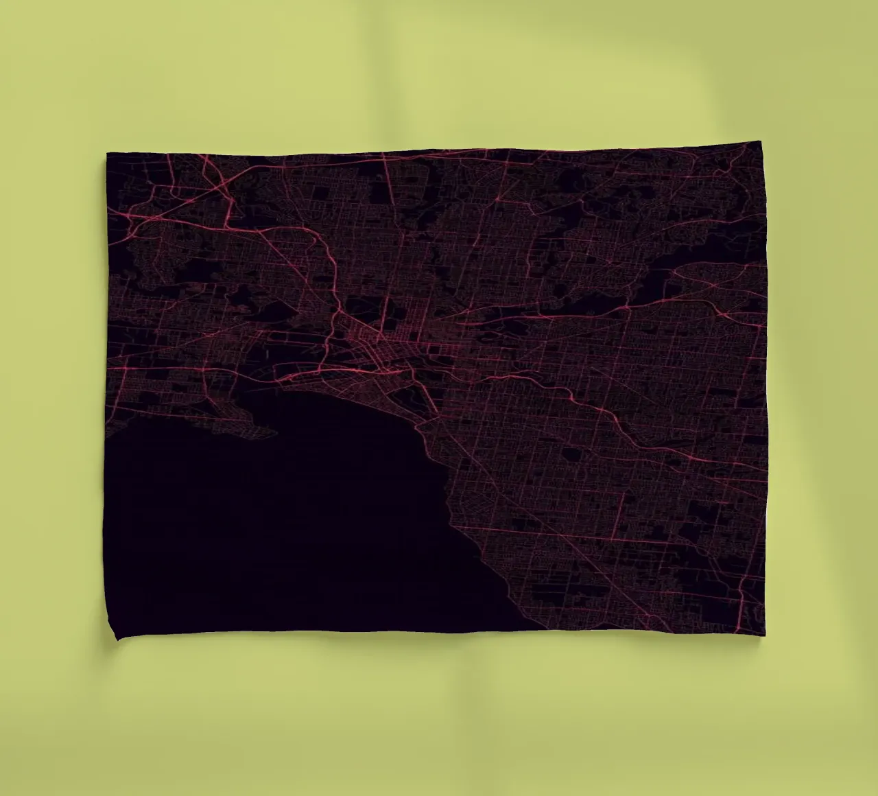 Traffic Melbourne Purple tea towel by Urban Maps