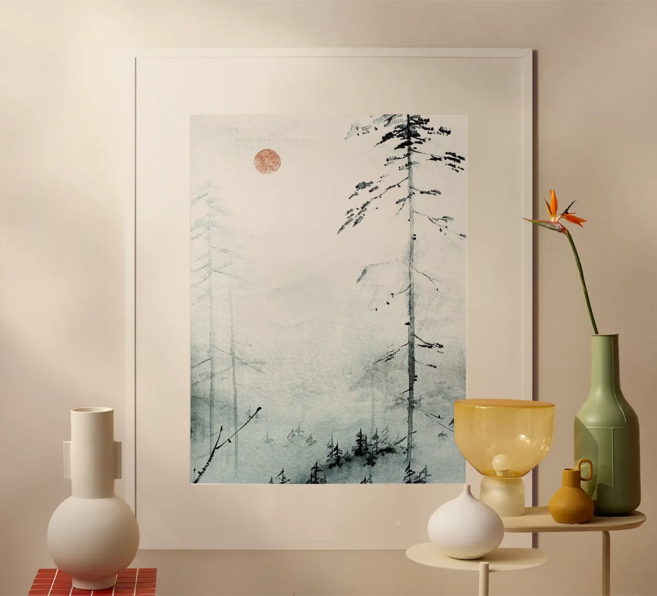 Japan Harmony No poster con telaio in legno da treechild