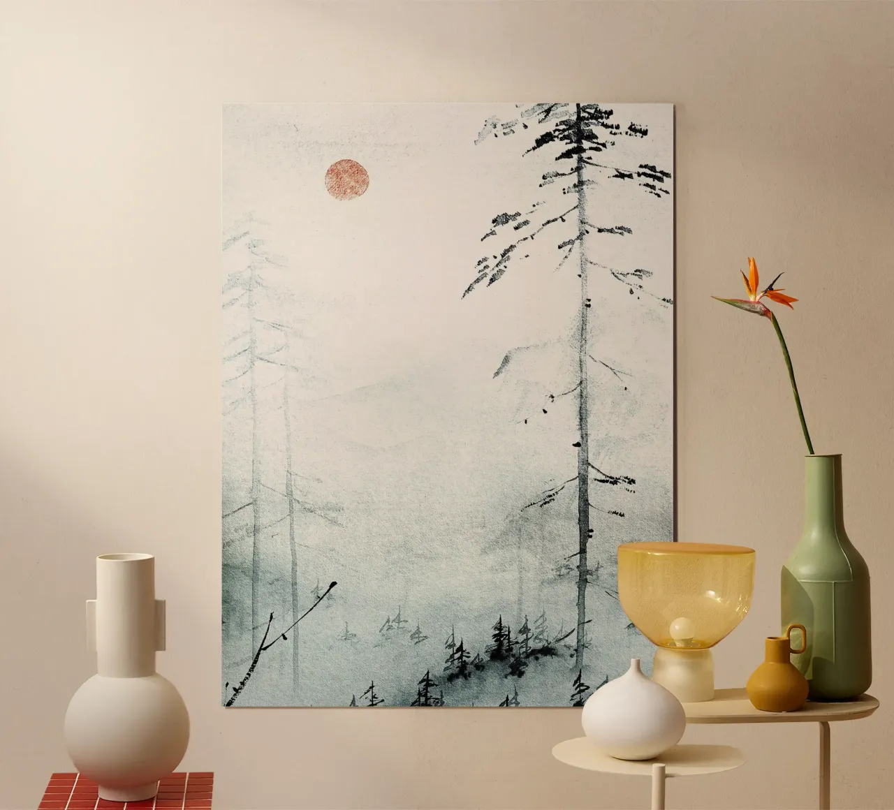 Japan Harmony No poster con telaio in legno da treechild