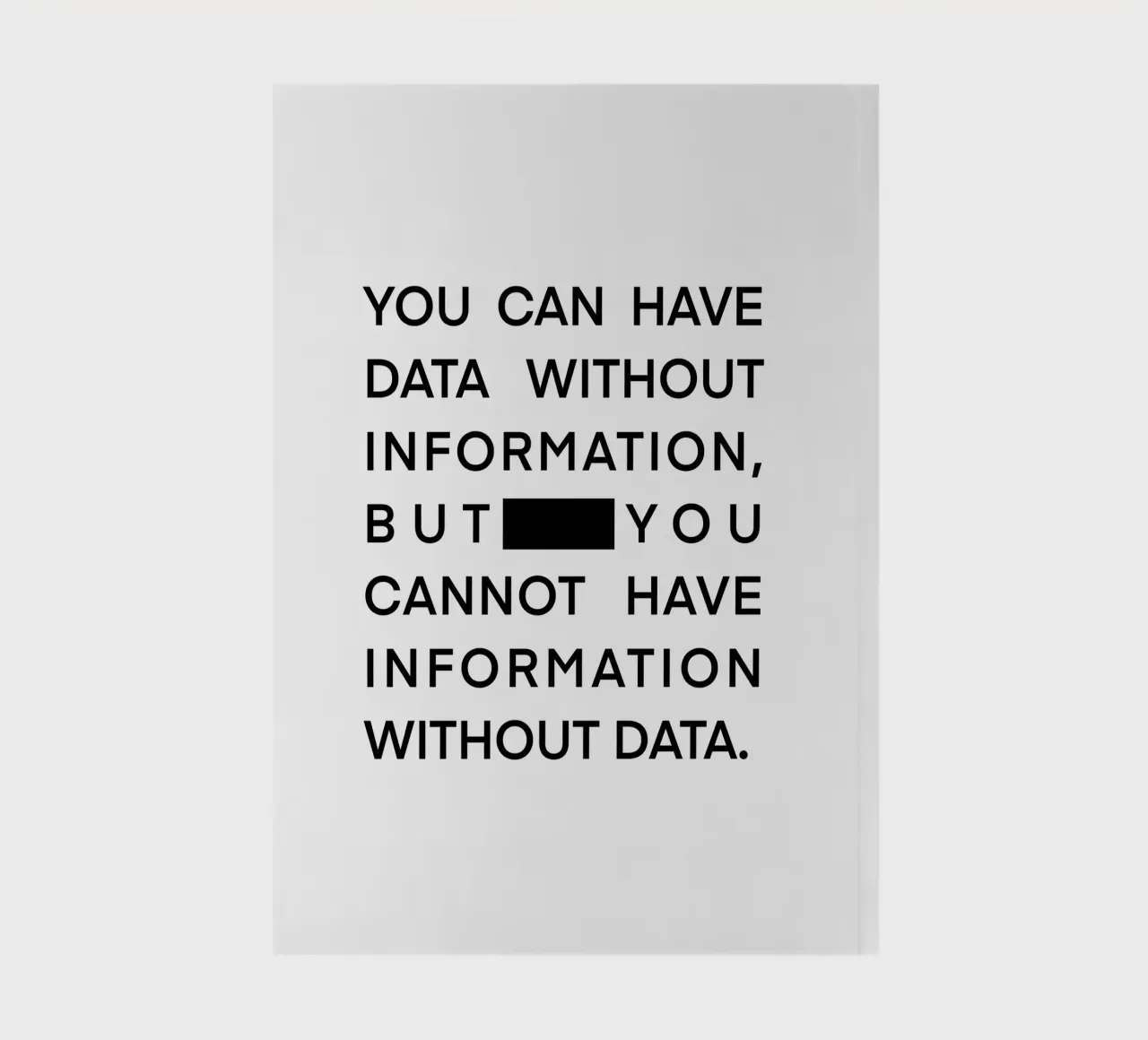 Data without information carnet de notes de LIMITED EDITION LETTERS