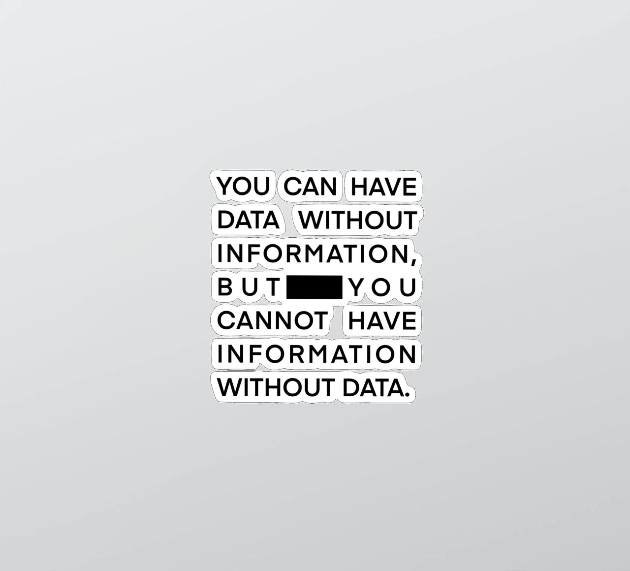 Data without information adesivo da LIMITED EDITION LETTERS