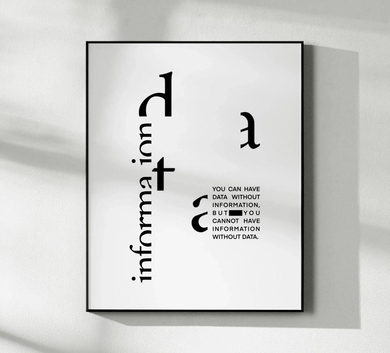Data without information plexiglass da LIMITED EDITION LETTERS