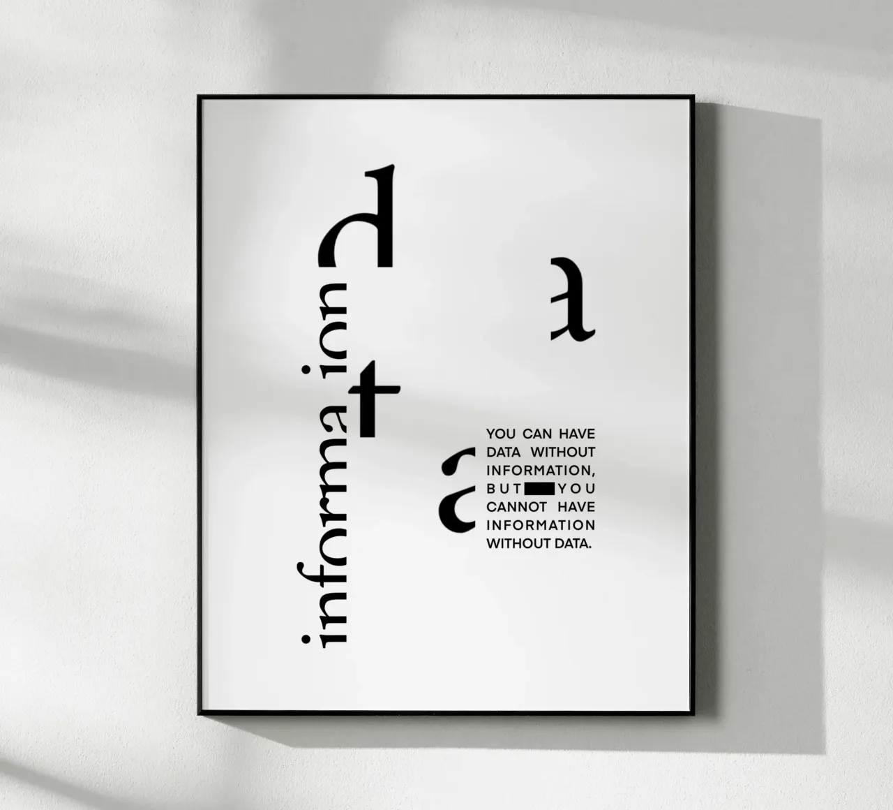 Data without information Acryl-Glas von LIMITED EDITION LETTERS