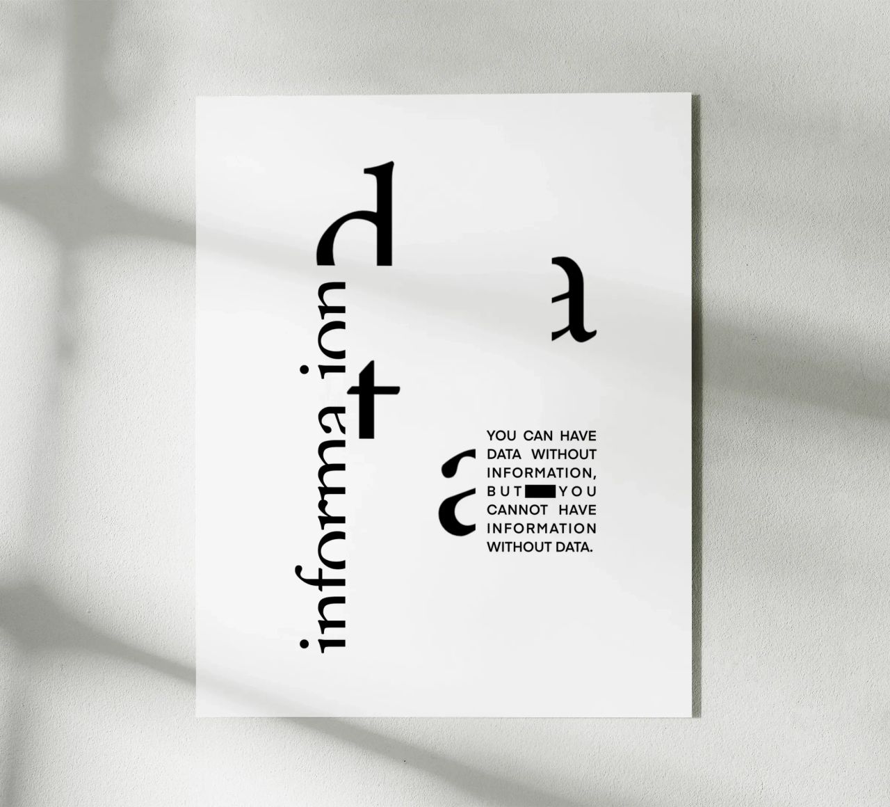 Data without information plexiglass da LIMITED EDITION LETTERS