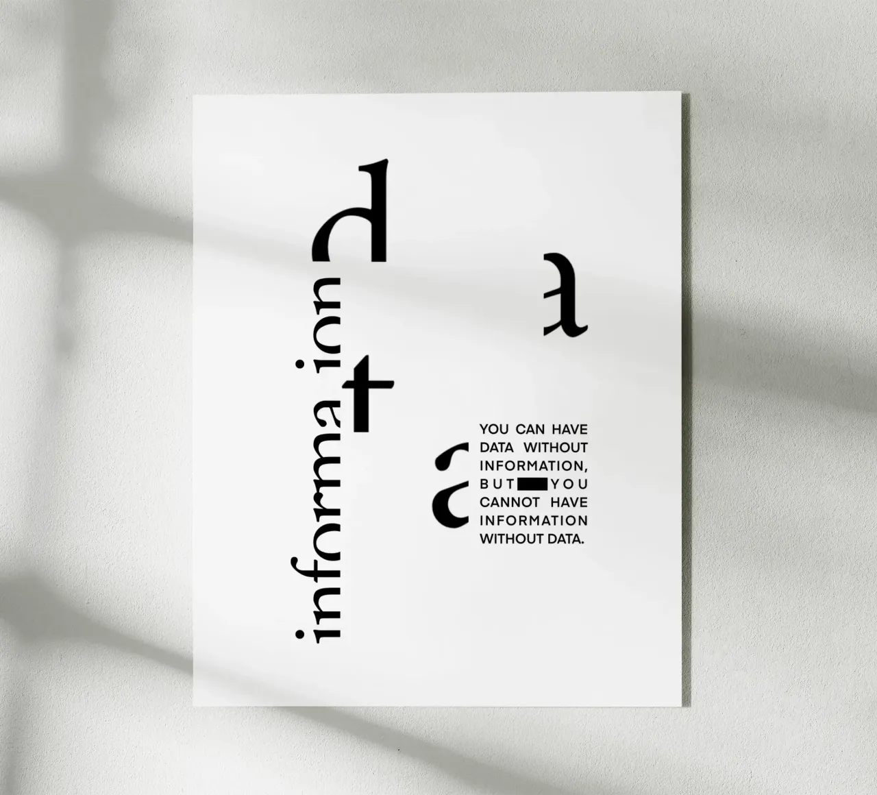 Data without information Acryl-Glas von LIMITED EDITION LETTERS