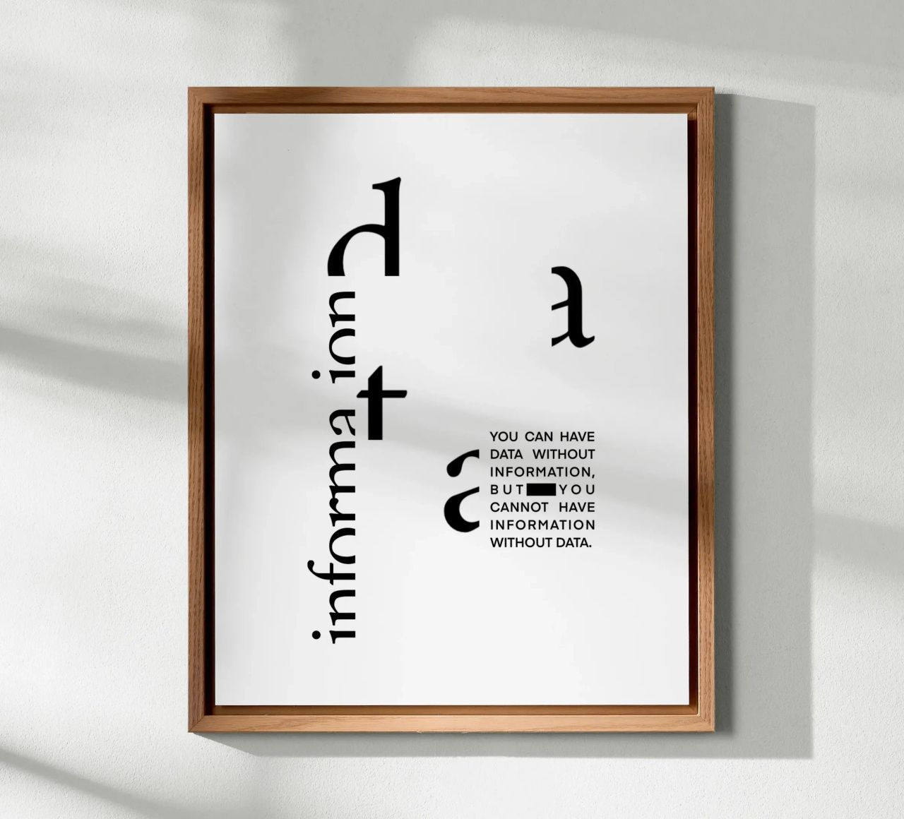 Data without information alluminio dibond da LIMITED EDITION LETTERS