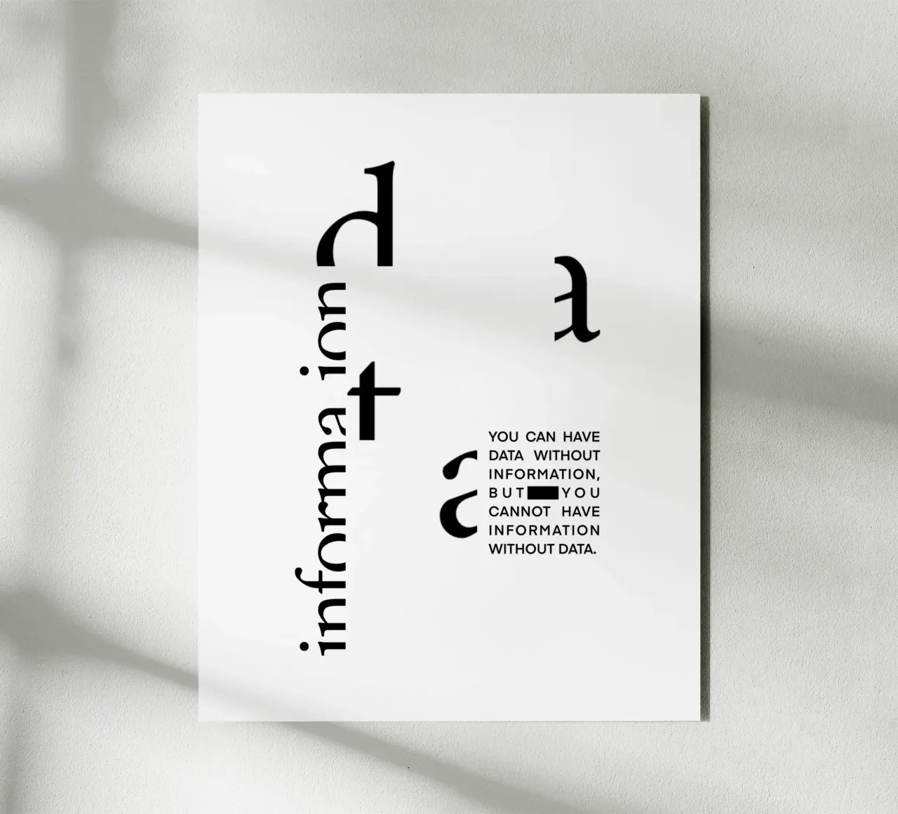 Data without information aluminio dibond de LIMITED EDITION LETTERS
