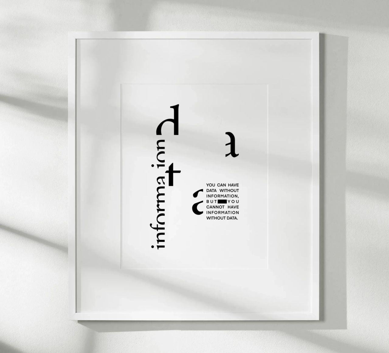 Data without information carta hahnemühle da LIMITED EDITION LETTERS