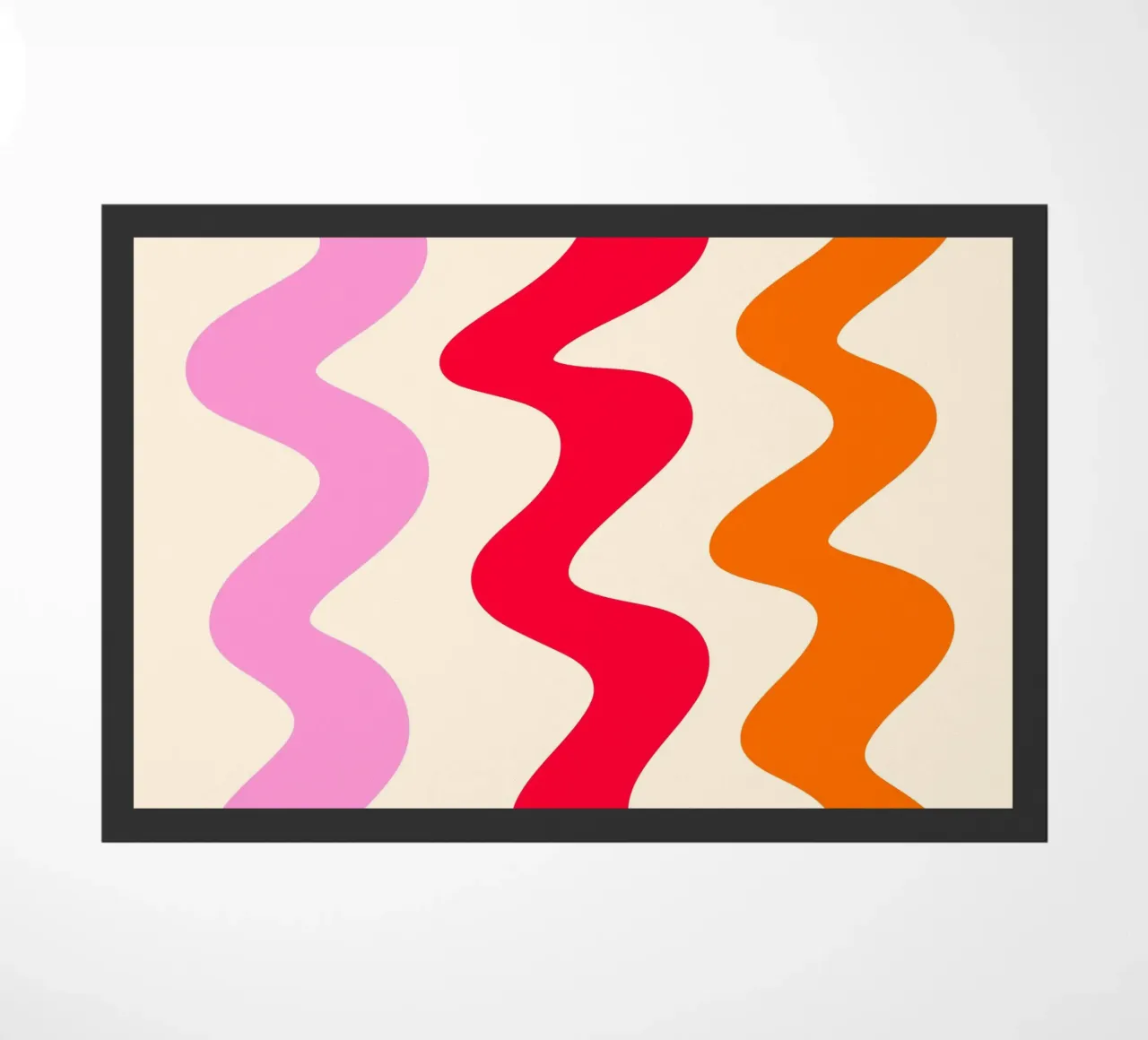 Linee a ghirigori - rosso, arancione, rosa zerbino da Wackapacka