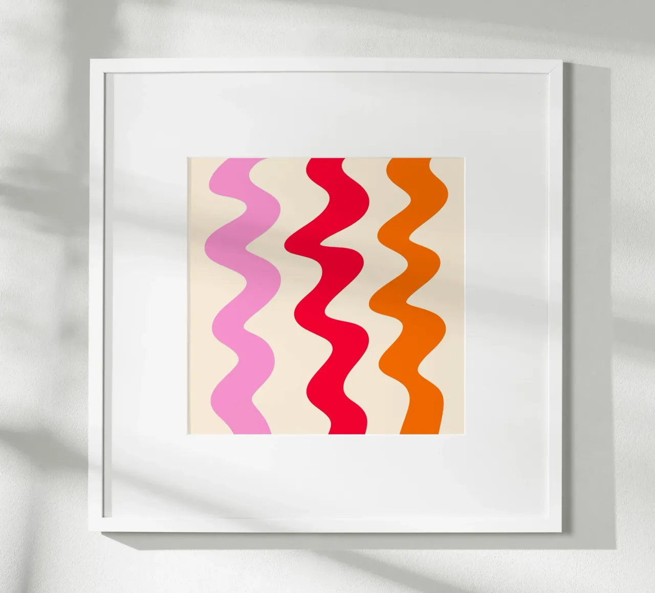 Squiggly lines - red, orange, pink hahnemühle by Wackapacka